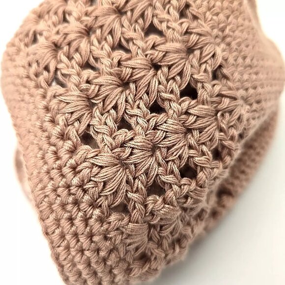 PLH Bows & Laces Baby Crochet Hat Beige Girls Size 24 Months - Picture 8 of 10